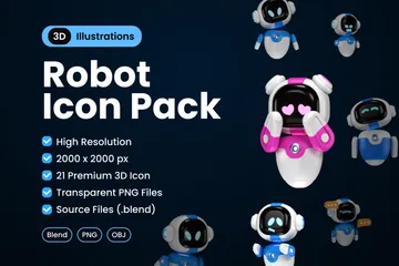 Roboter 3D Illustration Pack