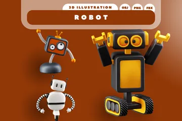 Roboter 3D Icon Pack