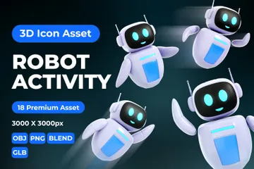 Roboteraktivität 3D Illustration Pack