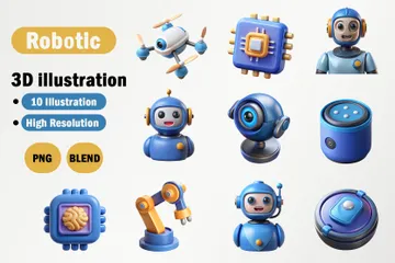 Robotik 3D Icon Pack