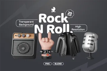 Rock and roll Pacote de Icon 3D