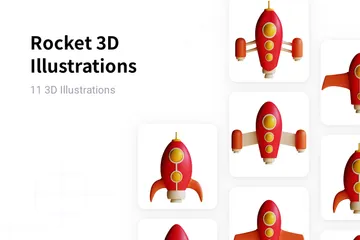 Rocket 3D Illustration Pack