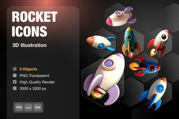 Rocket 3D Icon Pack