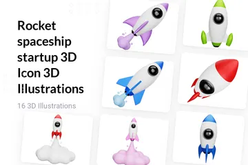 Rocket 3D Illustration Pack