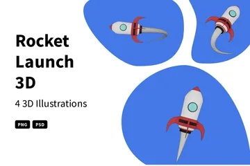Rocket Launch 3D Illustration Pack