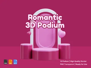 Romantic Podium 3D Illustration Pack