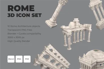 Rome Architecture 3D Icon Pack