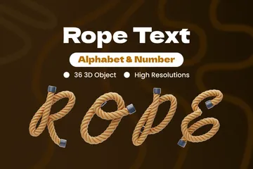 Rope Text 3D Icon Pack