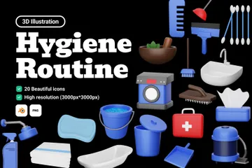 Rotina de Higiene Pacote de Icon 3D