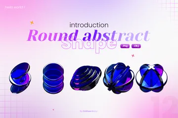 Round Abstract Shape 3D Icon Pack