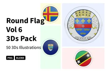 Round Flag Vol 6 3D Icon Pack