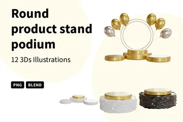 Round Product Stand Podium 3D Illustration Pack