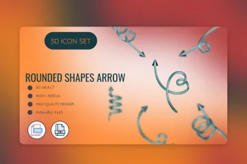 Rounded Shapes Arrow 3D Icon Pack