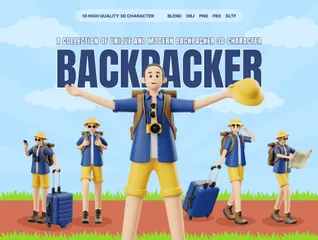 Randonneur Pack 3D Illustration