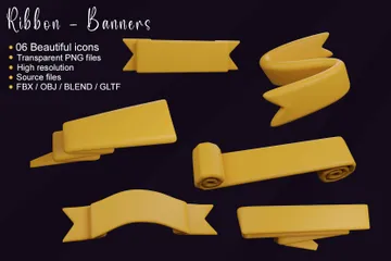 Bannière de ruban Pack 3D Icon