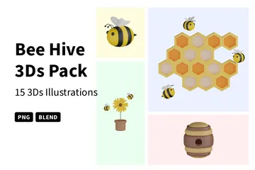 Ruche d'abeilles Pack 3D Icon