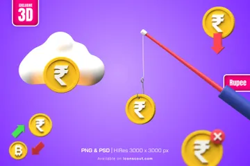 Rupee Coin 3D Icon Pack