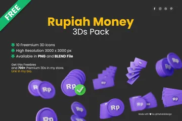 Free Argent Rupiah Pack 3D Icon