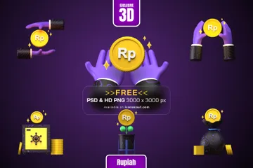 Free Pièce de monnaie Rupiah Pack 3D Illustration