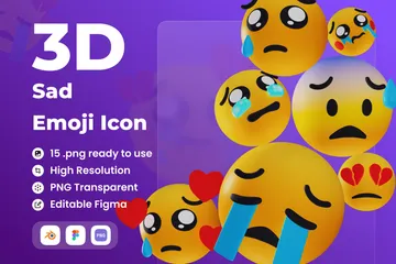 悲しい 3D Iconパック