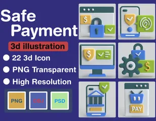 Safe Payment 3D Icon Pack