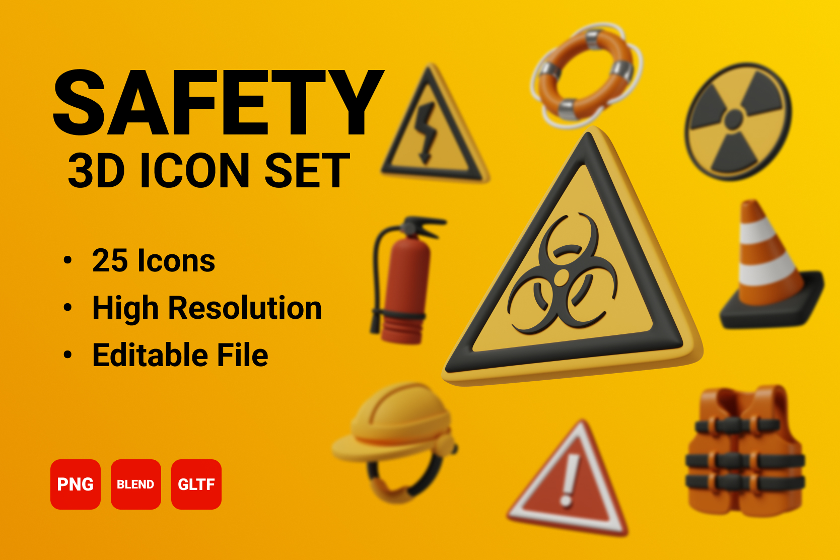 Premium Safety 3D Illustration pack from Tools & Equipment 3D Illustrations