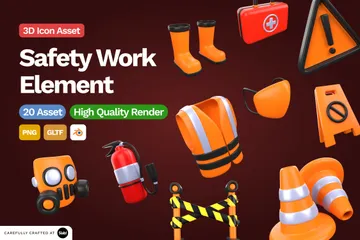 Safety Work Vol2 3D Icon Pack
