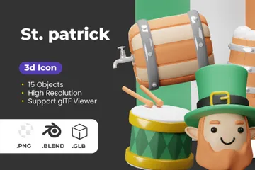 Saint Patrick 3D Icon Pack