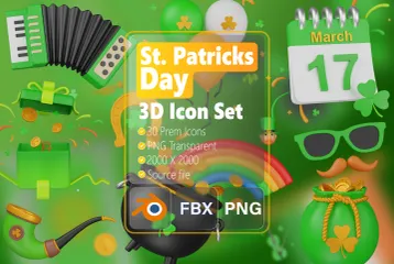 Le jour de la Saint-Patrick 3D Icon Pack