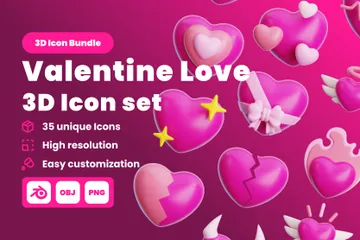 Amour de la Saint-Valentin Pack 3D Icon