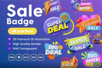 Sale Badge 3D Icon Pack