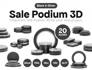 Sale Black Stage Podium 3D Icon Pack