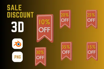 Sale Discount 3D Icon Pack