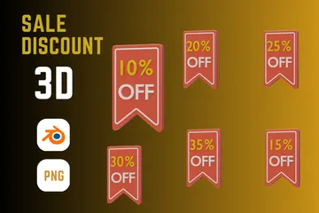 Sale Discount 3D Icon Pack