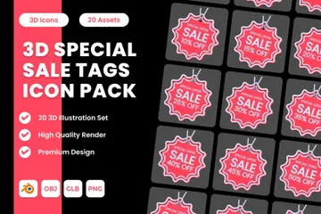 Sale Discount Tag 3D Icon Pack