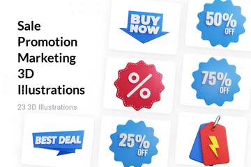 Sale Promotion Marketing 3D Illustration Pack