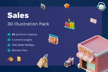 Sales 3D Illustration Pack