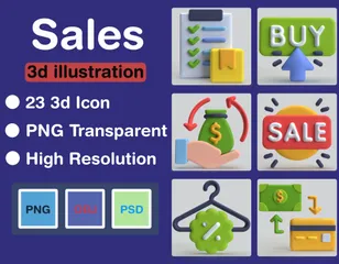 Sales 3D Icon Pack