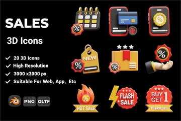 Sales 3D Icon Pack