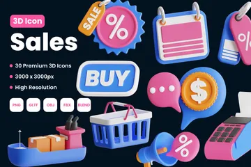 Sales 3D Icon Pack