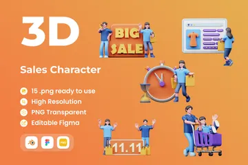 Sales Character 3D Illustration Pack
