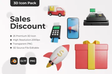 Sales Discount 3D Icon Pack