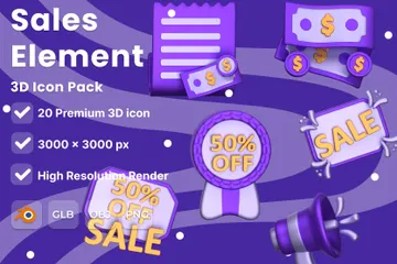 Sales Element 3D Icon Pack