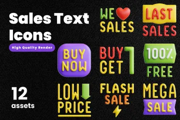 Sales Text 3D Icon Pack