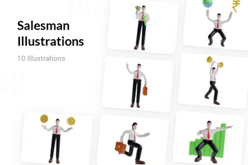 Salesman 3D Illustration Pack