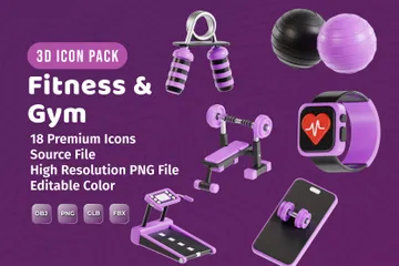 Salle de fitness Pack 3D Icon