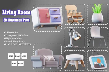 Sala de estar Paquete de Icon 3D