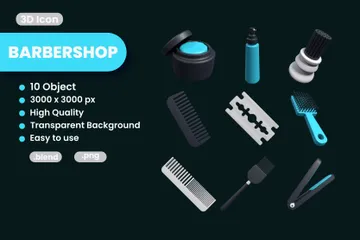 Salon de coiffure Pack 3D Icon