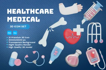 Salud Médica Paquete de Icon 3D