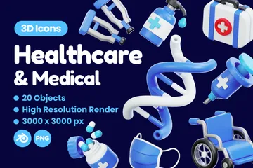 Atención médica y sanitaria Paquete de Icon 3D